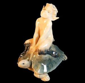 STUNNING ROYAL COPENHAGEN FAUN on a TORTOISE by CHRISTIAN THOMSEN - Picture 1 of 12