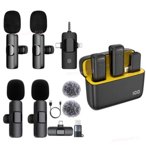 Lavalier Microphone Wireless Ansteckmikrofon Recording Mic For iPhone/Android - Bild 1 von 33