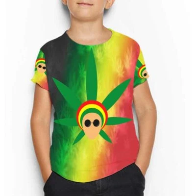 Camiseta para niños diseño artístico Jamaica reggae camiseta estampado completo SKU-7434104586505 Foto 1 de 3