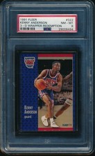 PSA 8 KENNY ANDERSON 1991-92 Fleer 3D Acrylic Wrapper Redemption #322 RC NM-MINT