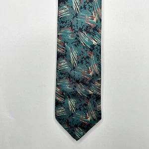 Corbata abstracta abstracta gris verde azulado negro beige granate 3 1/2” diseño retro Studio para hombre - Imagen 1 de 9