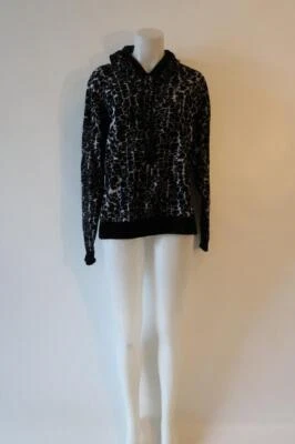 Suéter con capucha estampado blanco negro Minnie Rose L nuevo con etiquetas para mujer Foto 1 de 4