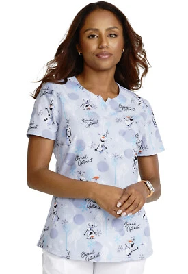 Olaf Cherokee Scrubs Tooniforms Disney Frozen V Neck Top TF761 FZPL - Image 1 of 4