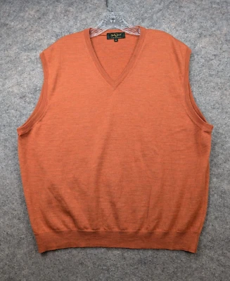 Colete Masculino Coleção Bobby Jones XL Laranja 100% Lã Feito na Itália - Imagem 1 de 4
