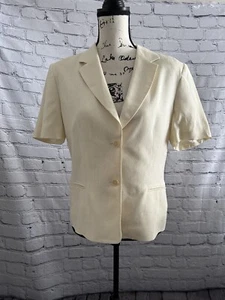 Chaqueta Blazer Gianfranco Ferre Studio crema manga corta talla 10 - Imagen 1 de 6