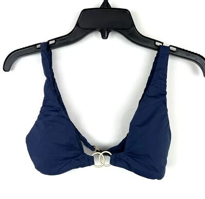 Top de bikini BCBGeneration para mujer azul cuello en V talla mediana Foto 1 de 3