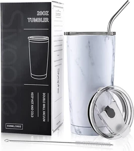 20Oz Tumbler with Lid and Straw Stainless Steel Insulated Coffee Travel Mug Powe - Picture 1 of 12