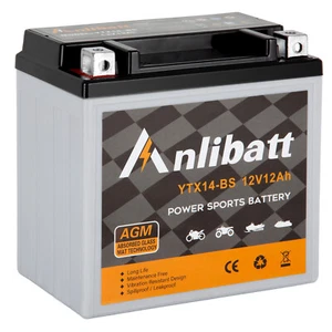 YTX14-BS Motorcycle Battery Sealed Rechargeable AGM CTX14 ETX14-BS ATV Scooter - Picture 1 of 9