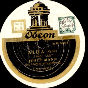 JOSEF MANN "Aida" Holde Aida - 1-seitige Schellackplatte 78rpm G4692 - Bild 1 von 2