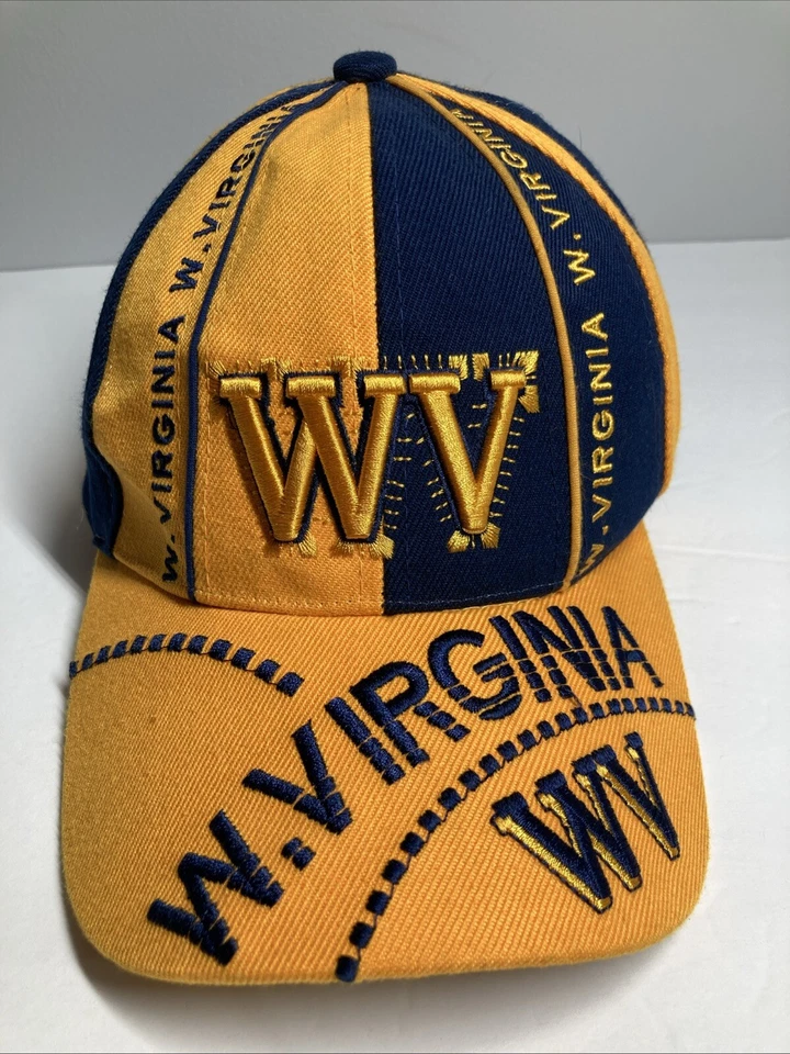 Gorra West Virginia WV amarilla/azul marino ajustable State Team Spirit Comfort Foto 1 de 4