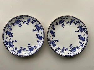 2 x antike Aynsley blau Blumenmuster Bone China Teller 9" - Bild 1 von 6