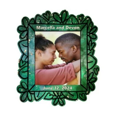 Pegatinas de boda con marco de hoja - Juego de 25 Foto 1 de 3