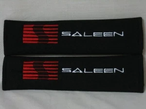 2 pcs (1 PAIR) Saleen Embroidery Seat Belt Cover Pads (Black pads) - Picture 1 of 1