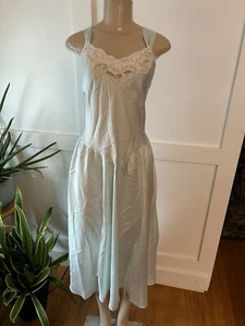 Vtg Victoria's Secret Crown Label Dress Nightgown Mint Satin Lace Sz L Ballerina - Picture 1 of 8