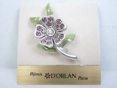 Broche D'Orlan chapado en rodio con cristales de Swarovski y esmalte - 4809 Foto 1 de 2