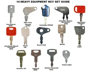 14PCS Heavy Construction Equipment Ignition Key for Case Cat JD JCB Komatsu JCB - Picture 1 of 4