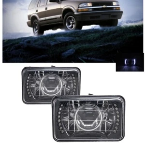 For Chevrolet S10 1995-1997 Blazer  4x6" LED Headlights Halo DRL Hi-Lo Beam - Picture 1 of 5