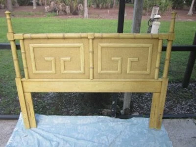 Cabecero Completo Queen Hollywood Regency Chinoiserie Dixie Shangri-La Imitación Bambú Foto 1 de 4