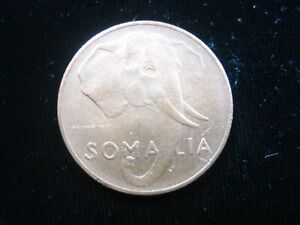 SOMALIA 5 CENTESIMOS 1950 UNC AFRICAN ELEPHANT 3980# MONEY COIN