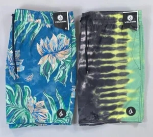 Men's Volcom Elastic Waistband Polly Pack Swim Trunks - Picture 1 of 5