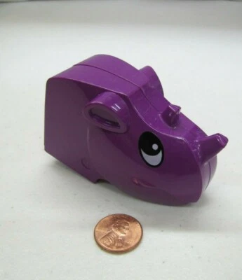 Lego Duplo Púrpura Rinoceronte Cabeza Especialidad Impreso Bloque Parte Zoo Safari Foto 1 de 3