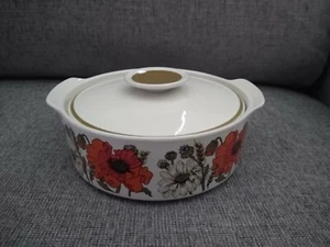 Vintage J&G Meakin Studio Ceramic Poppy Design Tureen Casserole Dish Lidded - Picture 1 of 10