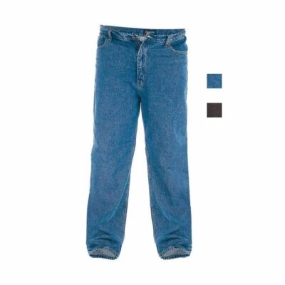 DUKE CLOTHING Comfort Fit Cotton Denim Stretch Jeans Black Blue 28-38 SRL Mens Rockford Carlos