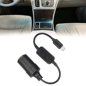 USB Male To 12V Car Cigarette Lighter Female Socket Converter Adapter Cable Cord - Picture 1 of 12
