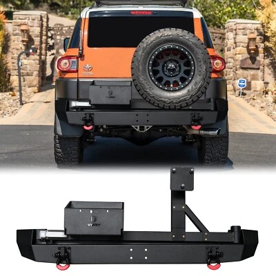 Steel Rear Bumper with Tire carrier and D-rings for 2007-2014 Toyota FJ Cruiser Foto 1 de 4