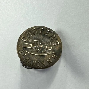 Antique Carter's Lebanon, New Hampshire Overalls Button Brass - Picture 1 of 3
