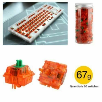 110PCS x lubed C3 Equalz Tangerine Linear Switches 67g Orange FAST SHIP NEW - Image 1 of 4