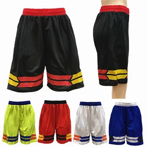 Stripes Men Basketball Shorts Mesh Dry Fit Sport Performance Pants with Pockets - Picture 1 of 10