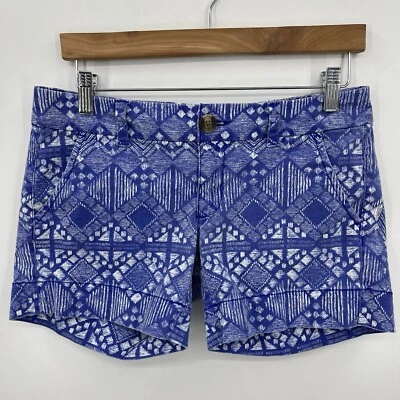 American Eagle Chino Shorts Women's 2 Blue All Over Print Midi Beach - Image 1 of 4