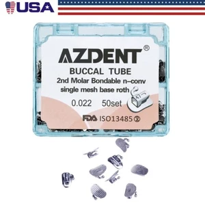 AZDENT Ortodoncia dental Tubo bucal Split Welding Roth 0.022 2nd molar adherible - Picture 1 of 6