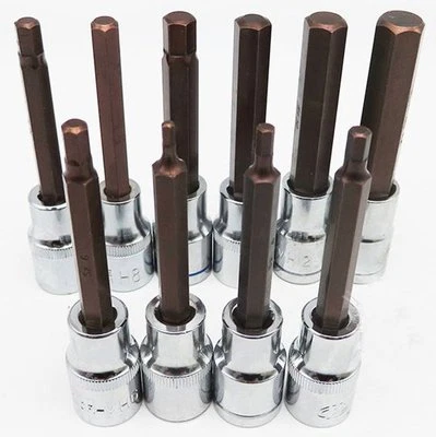 100mm 1/2"Dr Hex Allen Key BIT SOCKET Tools H3, 4, 5, 6, 7, 8,9,10,12&14mm - Image 1 of 3