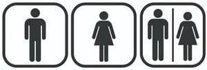 Adesivo murale simbolo insegna MISTO UOMO DONNA vinile wc genere - Foto 1 di 2