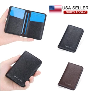 Men Bifold Credit Card Holder Wallet Leather Clutch Bag Slim Coin Purse Short US - Picture 1 of 14