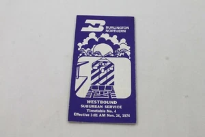Burlington Northern Westbound 1974 orario ferroviario - Foto 1 di 1