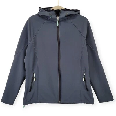 Natural Reflections Hooded Rain Jacket Sz L Slim Navy Blue Fleece Lined Gorpcore - Image 1 of 4