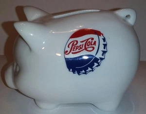 Ein bezaubernder Pepsi Flaschenverschluss 3 3/4" lang Porzellan Sparschwein - Bild 1 von 4