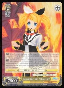 WEISS SCHWARZ  PROJECT DIVA KAGAMINE RIN 'REACTOR' DOUBLE RARE PRISM CARD - Picture 1 of 2