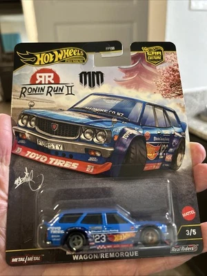 Hot Wheels Mazda RX-3 Wagon/Remorque Ronin Run II Mad Mike 3/5 Premium-HW Azul Foto 1 de 2