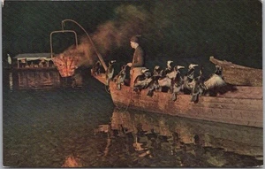 FERROCARRILES DEL GOBIERNO JAPONÉS Publicidad Postal Pesca de Cormoranes / Río Nagara - Imagen 1 de 2