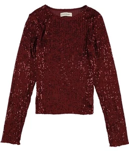 Lucky Brand Womens Sequin Knit Top Embellished T-Shirt - Picture 1 of 5