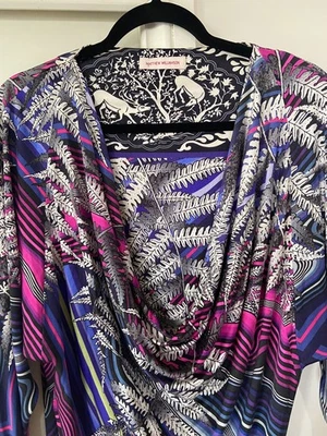 MATTHEW WILLIAMSON 100% Silk Cowl Neck Dress UK 10 US 6 Long Sleeve Vintage Mini - Image 1 of 4