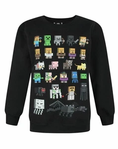Minecraft Black Character Placement Print Sweatshirt Boys - Picture 1 of 10