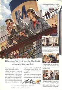 1948 Matson Line: Off Into the Blue Pacific Vintage Print Ad - Picture 1 of 1