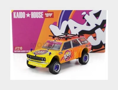 MINI-GT KHMG210 DATSUN - 510 KAIDO ISLAND V1 4x4 SW STATION WAGON 1969 - YELLOW  - Immagine 1 di 2