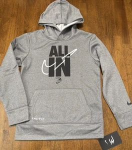 NEW Nike 3Brand Hoodie Boys Sz S 8-10 Yrs "ALL IN" Gray Pullover NWT - Picture 1 of 1
