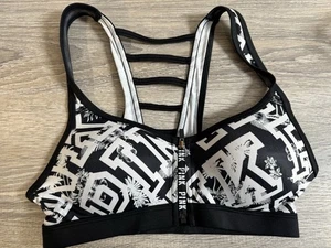 Victoria’s Secret pink sports bra Zip Front Workout Athletic Top XS - Picture 1 of 2